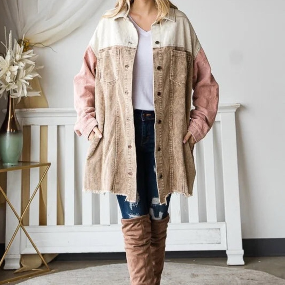 Oli & Hali | COLORBLOCK CORDUROY JACKET Size L